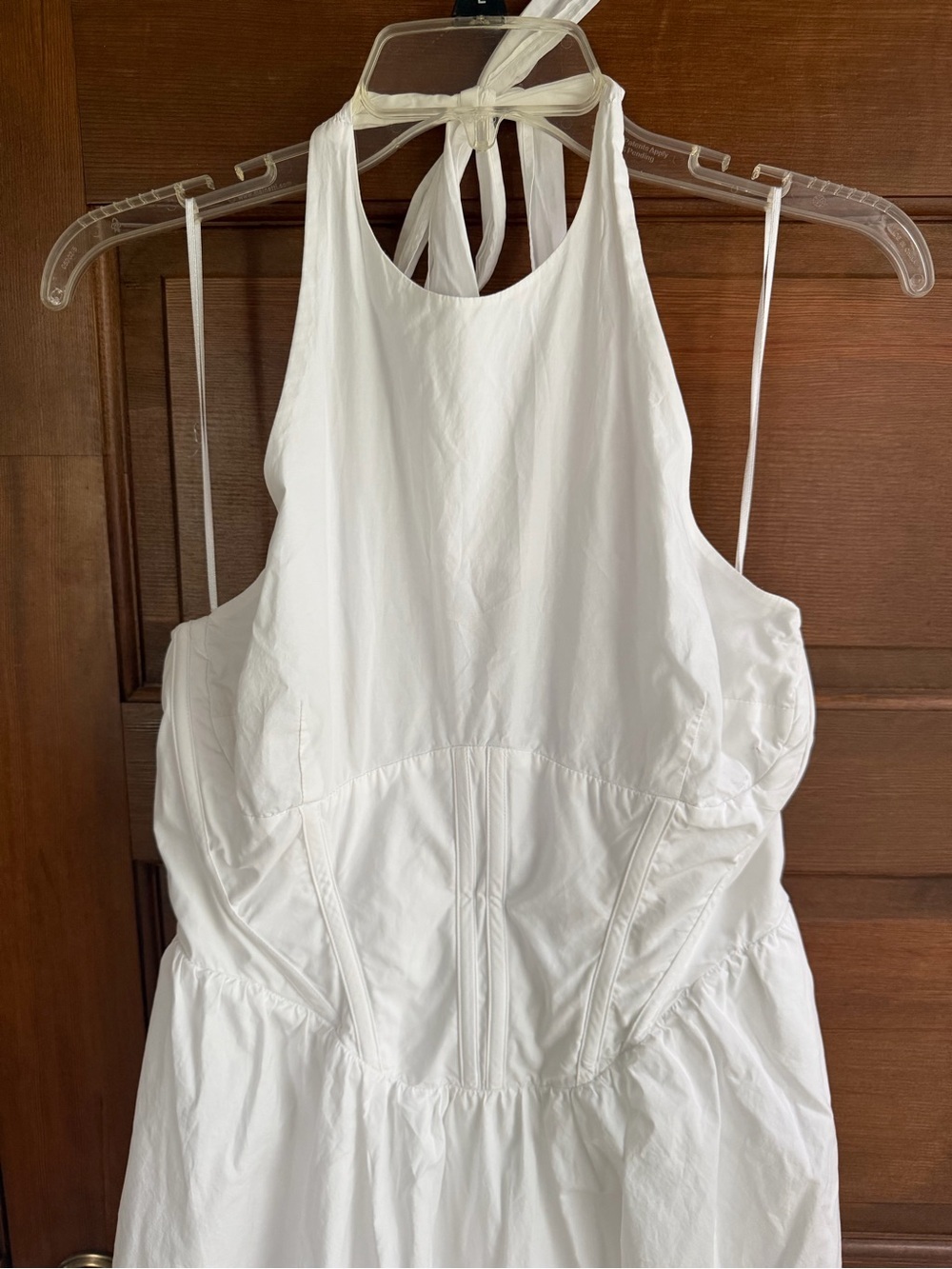 BARDOT WHITE HALTER MIDI DRESS - Picture 3 of 7